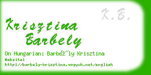 krisztina barbely business card